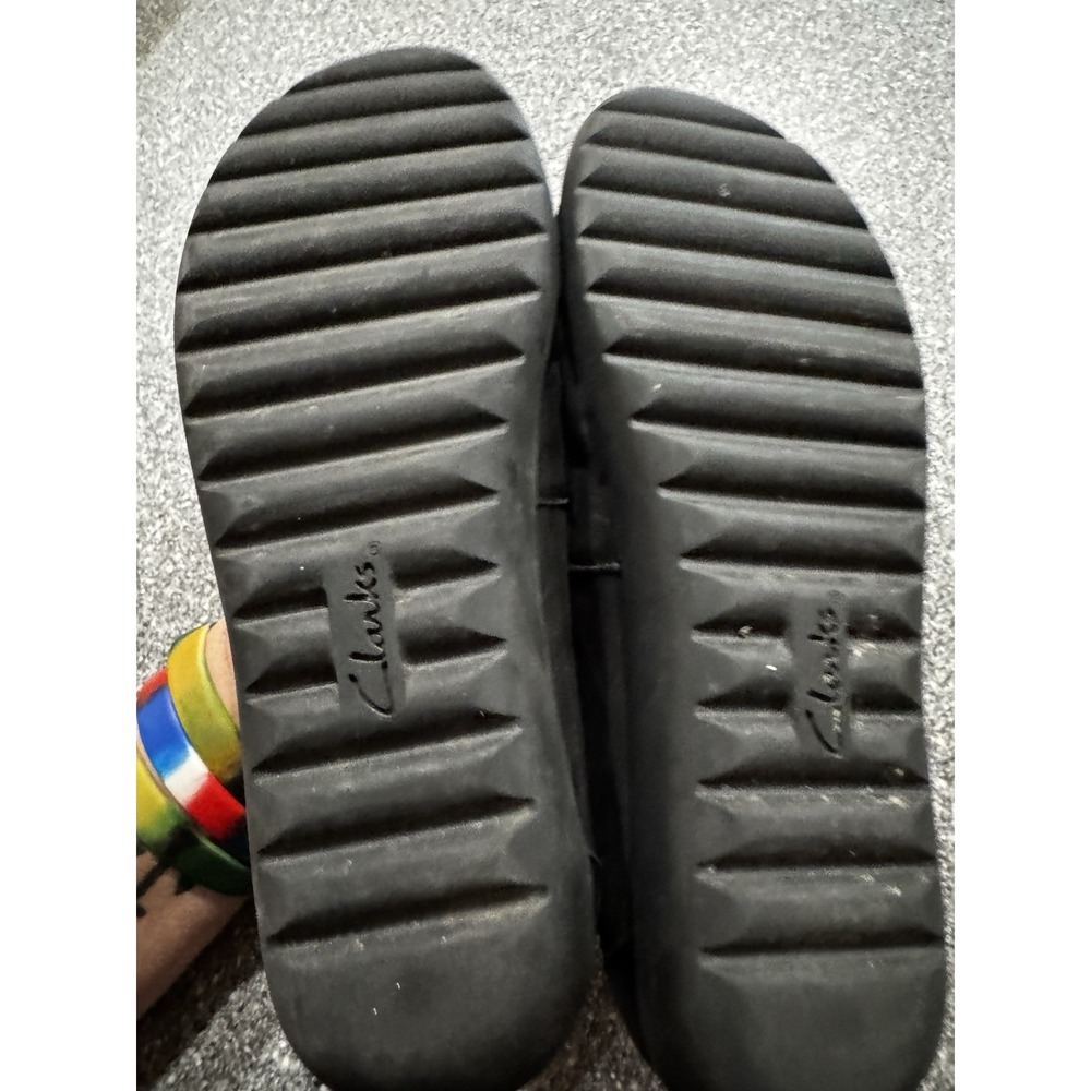 Clarks Medora Nina Black Suede Ankle Wrap Ballet Flat Cas Women Shoes Sz 7 SB23 - Picture 4 of 6